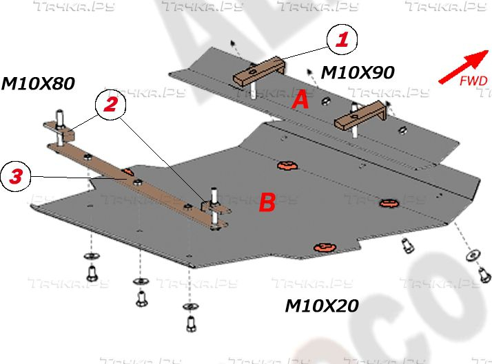 Купить запчасть ALFECO - ALF3605AL4 Защита алюминиевая для картера Mercedes-Benz Vito W638 1996-2003
