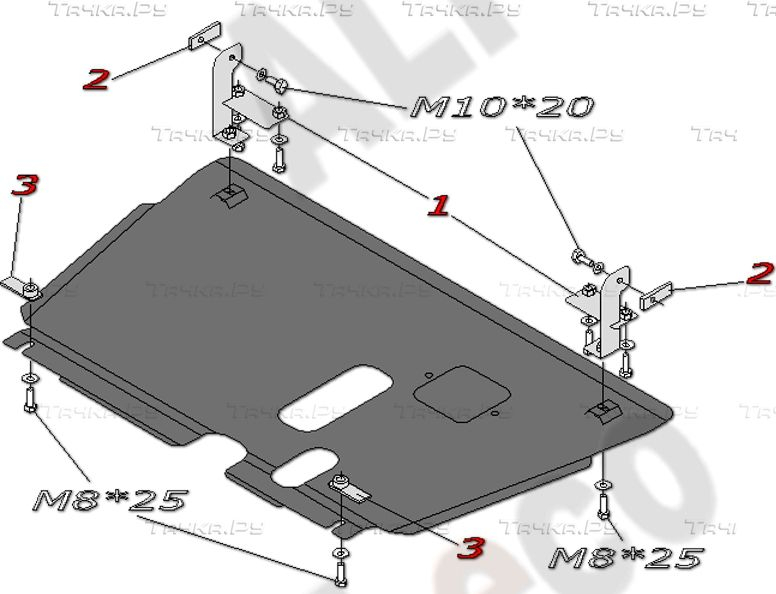Купить запчасть ALFECO - ALF2409AL4 Защита алюминиевая для картера и КПП Toyota Yaris P2 2005-2011