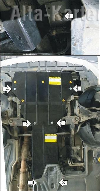 Купить запчасть MOTODOR - 01233 Защита для двигателя, КПП Mercedes-Benz Vito W447 2014-2023