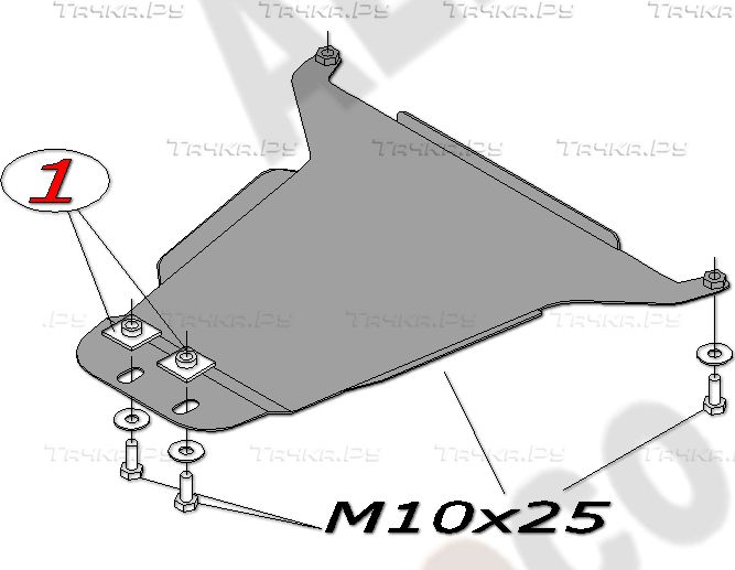 Купить запчасть ALFECO - ALF3204AL Защита алюминиевая для КПП ТагАЗ Road Partner 2008-2011