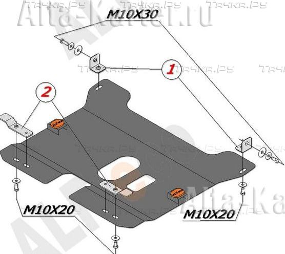 Купить запчасть ALFECO - ALF0203AL Защита алюминиевая для картера и КПП Chery QQ 2006-2008