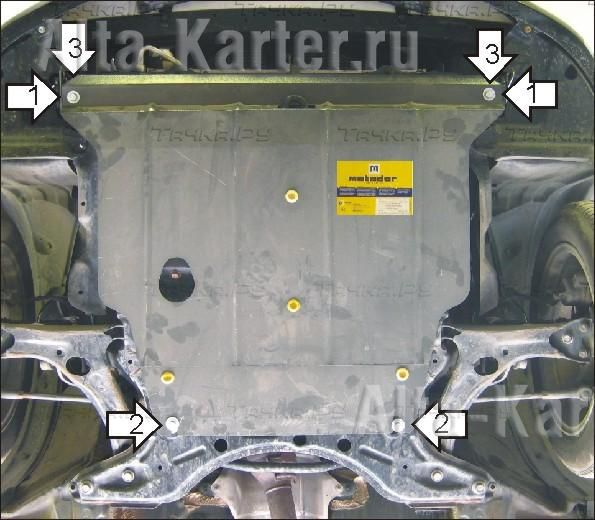 Купить запчасть MOTODOR - 04002 Защита для картера и КПП Toyota Matrix I полный привод 2002-2007