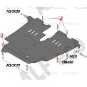 Купить ALFECO ALF24107AL4 Защита алюминиевая для картера и КПП Toyota Corollа Spacio E110 4WD 1997-2001