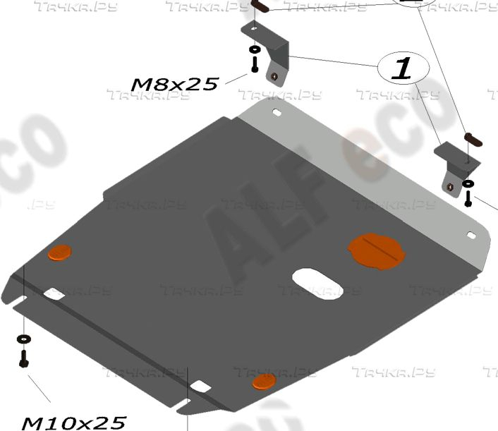 Купить запчасть ALFECO - ALF5503AL Защита алюминиевая для картера и КПП Haval Jolion 2WD (кроме комплектации Comfort) 2021-2023