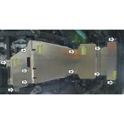 Купить MOTODOR 380703 Защита алюминиевая усиленная для радиатора, картера, ПД, КПП, РК Ford F-Series F-150 XIV 2021-2023