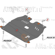 Купить ALFECO - ALF0205AL Защита алюминиевая для картера и КПП Chery Kimo 2007-2014