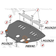 Купить ALFECO ALF0406AL Защита алюминиевая для картера и КПП Peugeot Partner I (Origin) 2002-2012