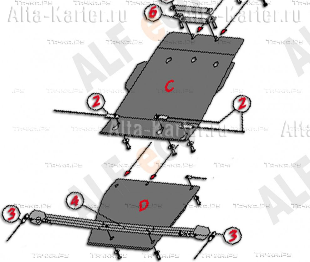 Купить запчасть ALFECO - ALF29151AL Защита алюминиевая для КПП Infiniti QX80 2014-2023