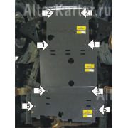 Купить MOTODOR - 11407 Защита для картера, дифференциала, КПП и РК Infiniti III QX56 2010-2023