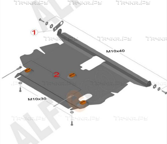 Купить запчасть ALFECO - ALF0101AL4 Защита алюминиевая для картера и КПП Toyota Will VS 2001-2004