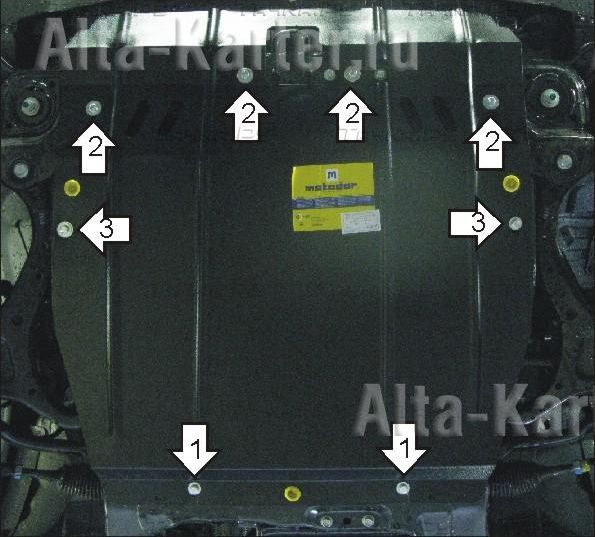Купить запчасть MOTODOR - 00917 Защита для картера, КПП Hyundai Santa Fe II 2006-2010, Santa Fe FL 2011-2012