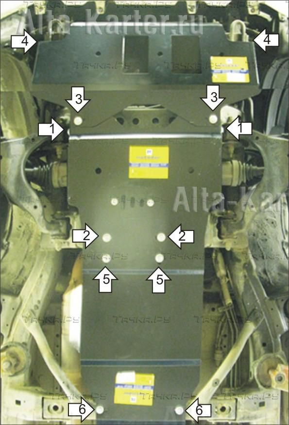 Купить запчасть MOTODOR - 15002 Защита для картера, КПП, дифференциала Toyota Land Cruiser Prado 120 2002-2009