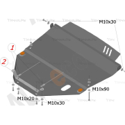 Купить ALFECO - ALF2438AL Защита алюминиевая для картера и КПП Toyota Camry 10 (V10, XV10) XV10 1991-1996