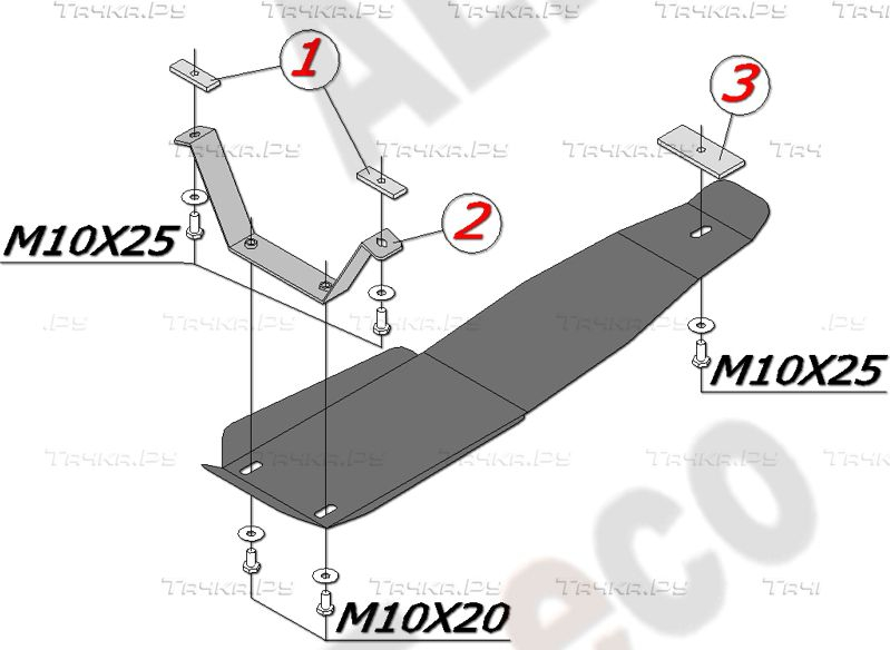 Купить запчасть ALFECO - ALF2215AL4 Защита алюминиевая для редуктора Subaru Forester ll 2002-2008