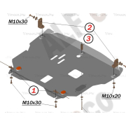 Купить ALFECO ALF2477AL4 Защита алюминиевая для картера и КПП Toyota Prius II HW20 2003-2009