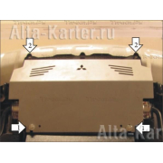 Купить MOTODOR - 31307 Защита алюминиевая для радиатора Mitsubishi Pajero Sport II 2008-2015