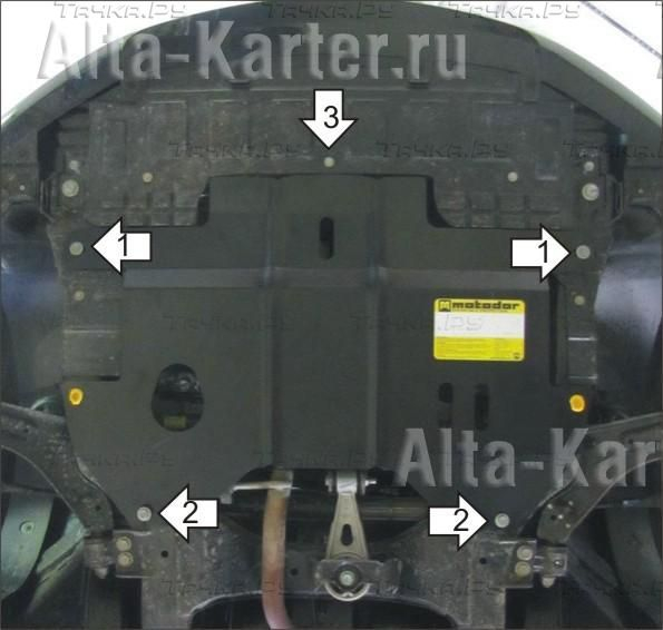 Купить запчасть MOTODOR - 03033 Защита для двигателя, КПП Chevrolet Spark II 2010-2015