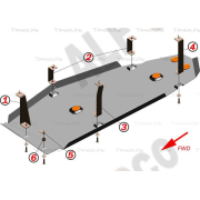 Купить ALFECO ALF3912AL Защита алюминиевая для топливного бака УАЗ Патриот I 2016-2023