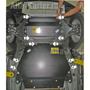 Купить MOTODOR - 11320 Защита для картера и КПП Mitsubishi Pajero IV 2006-2023