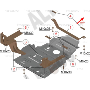 Купить ALFECO ALF3910AL Защита алюминиевая для МКПП (Dymos) и РК УАЗ Патриот I 4WD 2012-2014