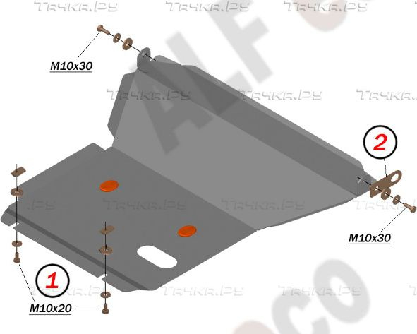 Купить запчасть ALFECO - ALF2485AL Защита алюминиевая для картера и КПП Toyota Mark II Blit 4WD 2002-2007