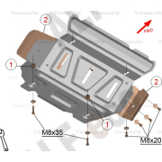 Купить ALFECO - ALF2490AL4 Защита алюминиевая для радиатора и картера Toyota Hilux VIII 2015-2023
