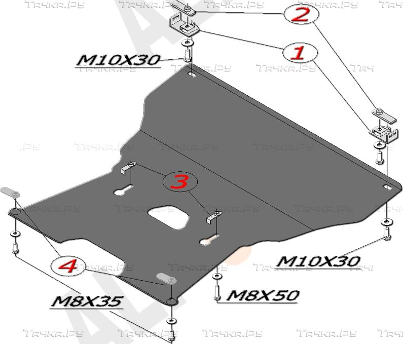Купить запчасть ALFECO - ALF3002AL Защита алюминиевая для картера и КПП (большая) Audi A5 2007-2016 (c гидроусилителем руля)