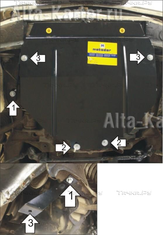 Купить запчасть MOTODOR - 01223 Защита для картера, КПП Mercedes-Benz E-Класс W123 1976-1985