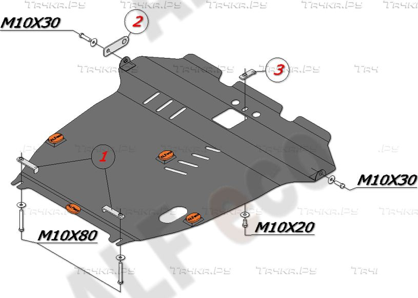 Купить запчасть ALFECO - ALF2305AL Защита алюминиевая для картера и КПП Suzuki Aerio FWD 2001-2007