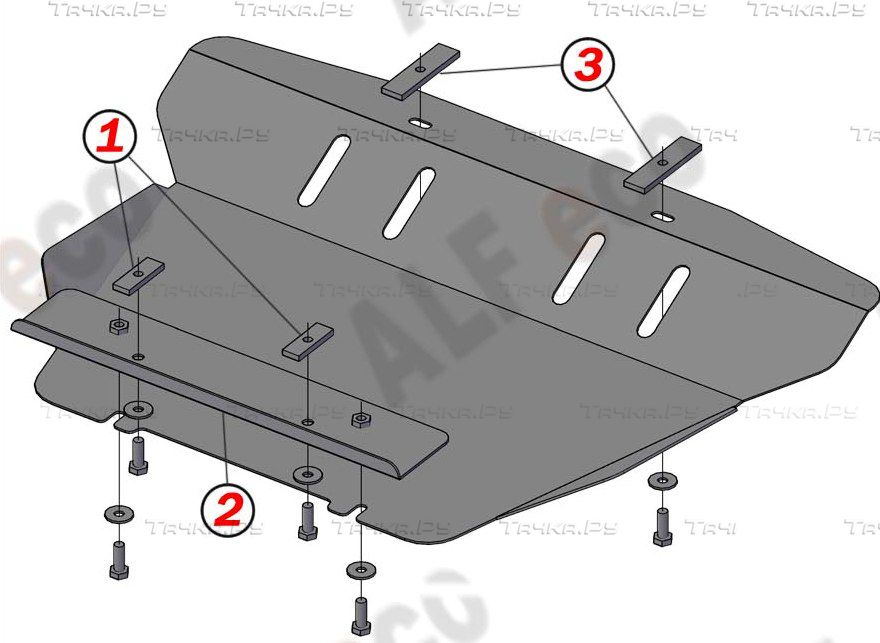 Купить запчасть ALFECO - ALF3603AL Защита алюминиевая для картера и КПП Mercedes-Benz С-класс W202 E 1993-1997