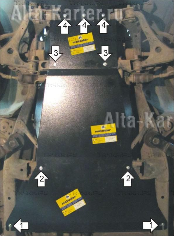 Купить запчасть MOTODOR - 11028 Защита для картера, КПП и РК Kia Mohave 2008-2020