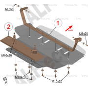 Купить ALFECO ALF3604AL Защита алюминиевая для картера и КПП Mercedes-Benz E-Класс W124 1985-1996