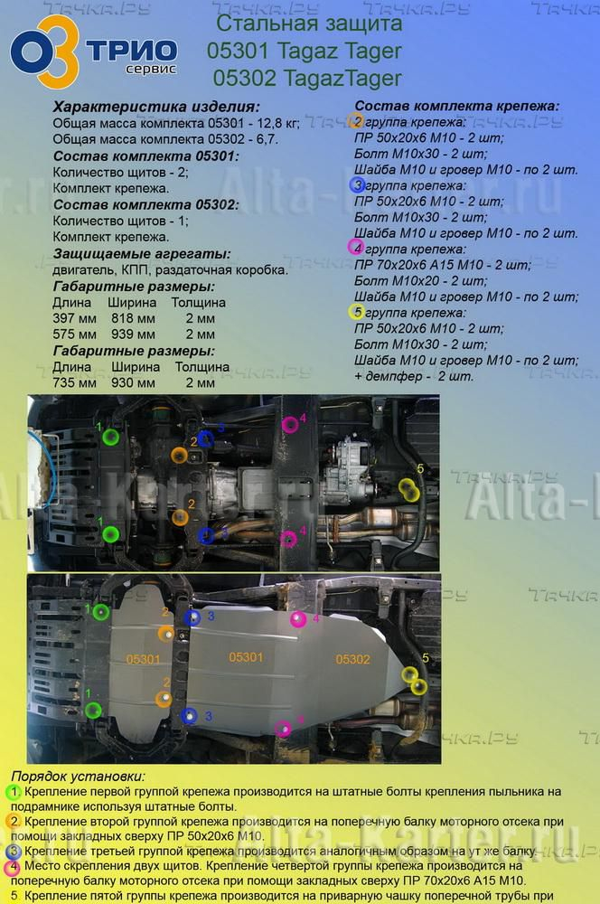 Купить запчасть MOTODOR - 05301 Защита для картера, КПП ТагАЗ Road Partner 2008-2023