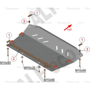 Купить ALFECO - ALF2420AL Защита алюминиевая для картера и КПП Toyota Camry 30 (V30, XV30) X30 (V30, XV30)30 2002-2006