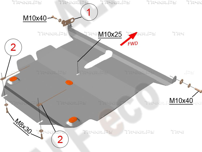 Купить запчасть ALFECO - ALF2467AL Защита алюминиевая для картера и АКПП Toyota Premio T260 2007-2023