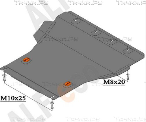 Купить запчасть ALFECO - ALF4701AL4 Защита алюминиевая для картера и КПП FAW Vita хэтчбек 2007-2010