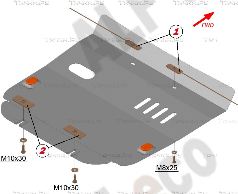 Купить запчасть ALFECO - ALF3615AL Защита алюминиевая для картера и КПП Mercedes-Benz Viano W639 2003-2010