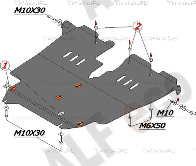 Купить запчасть ALFECO - ALF24107AL Защита алюминиевая для картера и КПП Toyota Corollа Spacio E110 4WD 1997-2001