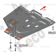 Купить ALFECO - ALF2492AL Защита алюминиевая для КПП Toyota Fortuner II 2015-2023