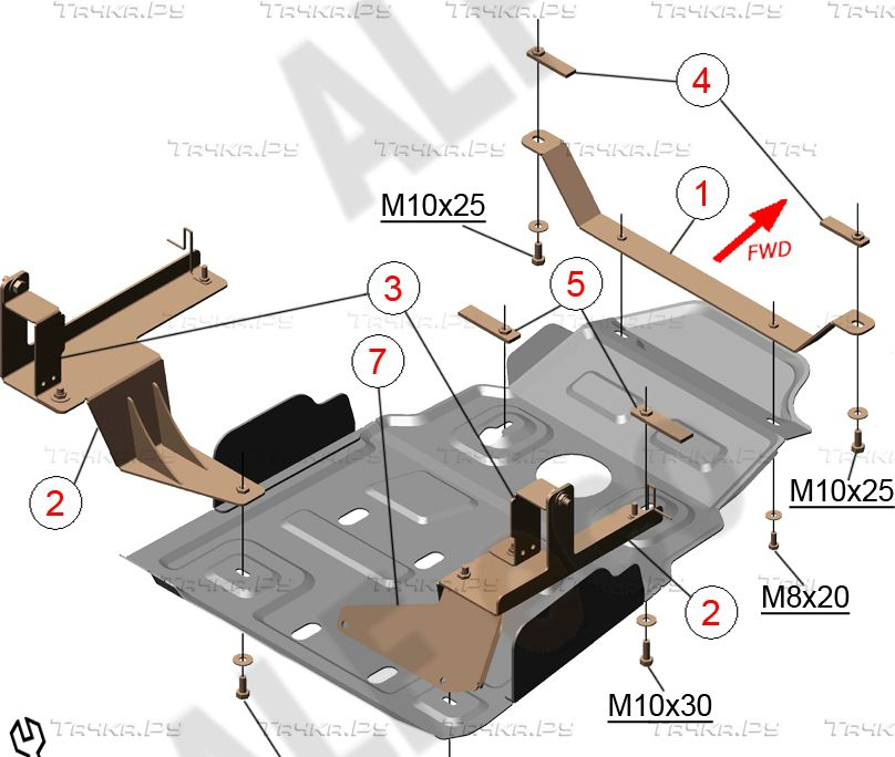 Купить запчасть ALFECO - ALF3913AL Защита алюминиевая для МКПП и раздатки (Dymos) УАЗ Патриот OFFROAD 2016-2023