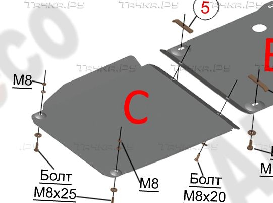 Купить запчасть ALFECO - ALF36083AL Защита алюминиевая для КПП Mercedes-Benz M-Класс W163 1997-2005