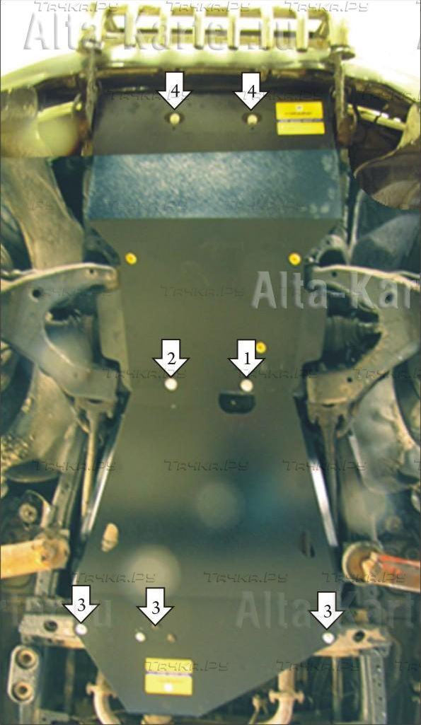 Купить запчасть MOTODOR - 12511 Защита для радиатора, картера, КПП и дифференциала Toyota Land Cruiser 100 АКПП 1998-2007