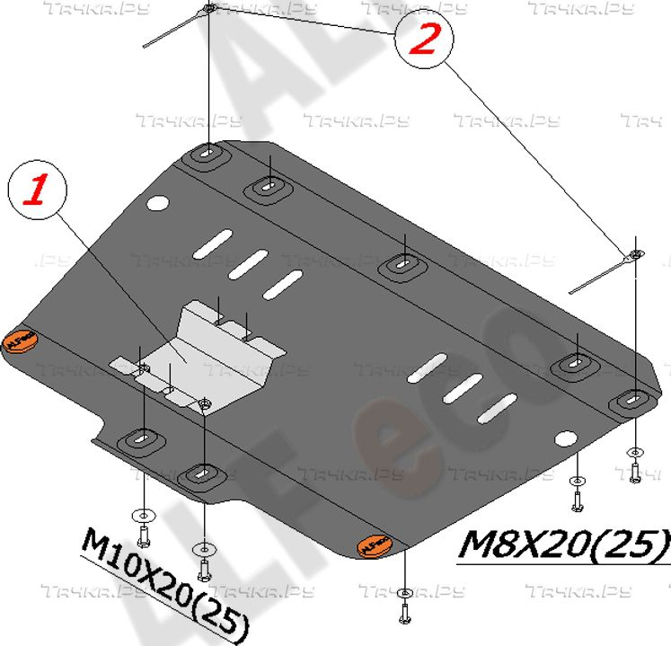 Купить запчасть ALFECO - ALF2230AL4 Защита алюминиевая для картера Subaru Impreza II GD, GG правый руль 2000-2007