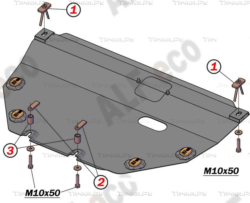 Купить запчасть ALFECO - ALF3620AL4 Защита алюминиевая для картера и КПП Mercedes-Benz Vito Tourer 111 CDI 2014-2023