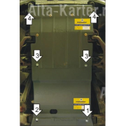Купить MOTODOR - 01019 Защита для радиатора, переднего дифференциала, картера, КПП Kia Sorento I 2006-2011