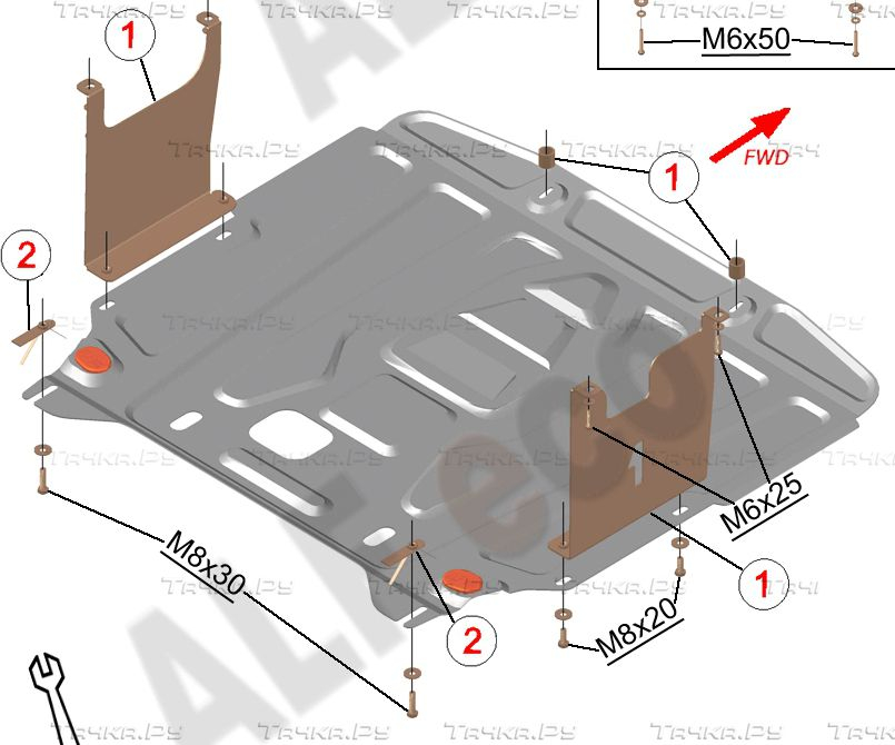 Купить запчасть ALFECO - ALF1127AL Защита алюминиевая для картера и КПП Kia Ceed II 2012-2015