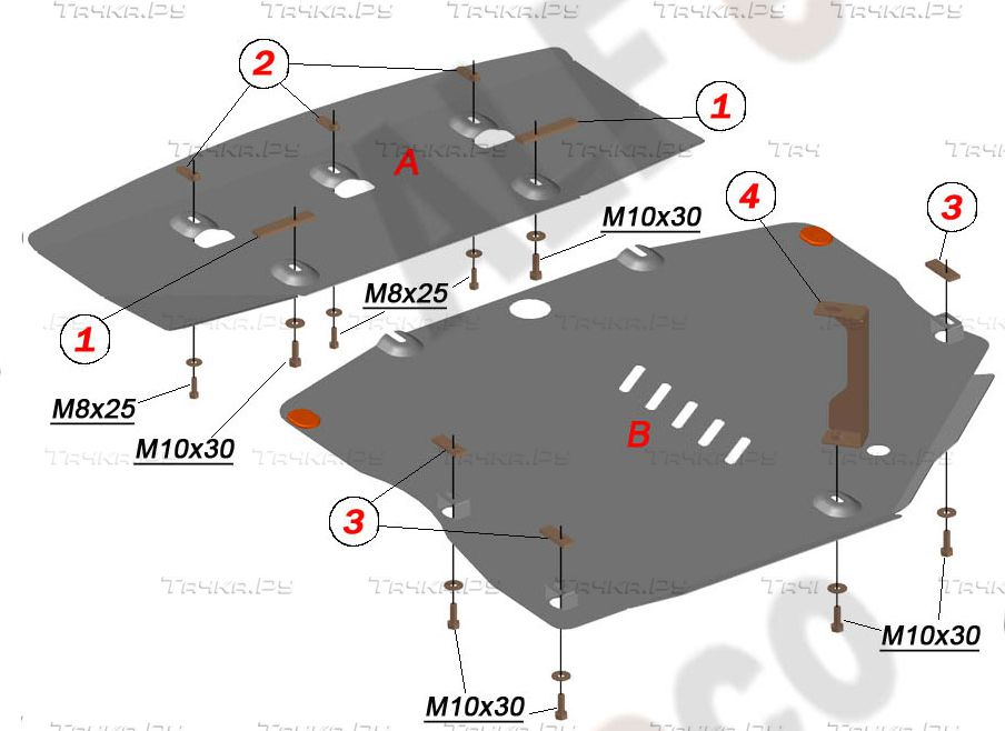 Купить запчасть ALFECO - ALF3612AL4 Защита алюминиевая для картера и АКПП Mercedes-Benz В-Класс W245 B200 2005-2011