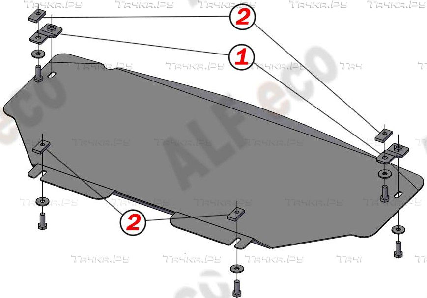 Купить запчасть ALFECO - ALF3606AL4 Защита алюминиевая для рулевых тяг Mercedes-Benz M-Класс (ML350) W164 2005-2011