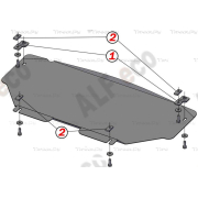 Купить ALFECO ALF3606AL4 Защита алюминиевая для рулевых тяг Mercedes-Benz M-Класс (ML350) W164 2005-2011
