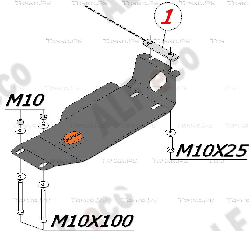 Купить запчасть ALFECO - ALF2206AL Защита алюминиевая для редуктора Subaru Forester lll 2008-2012